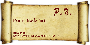 Purr Noémi névjegykártya